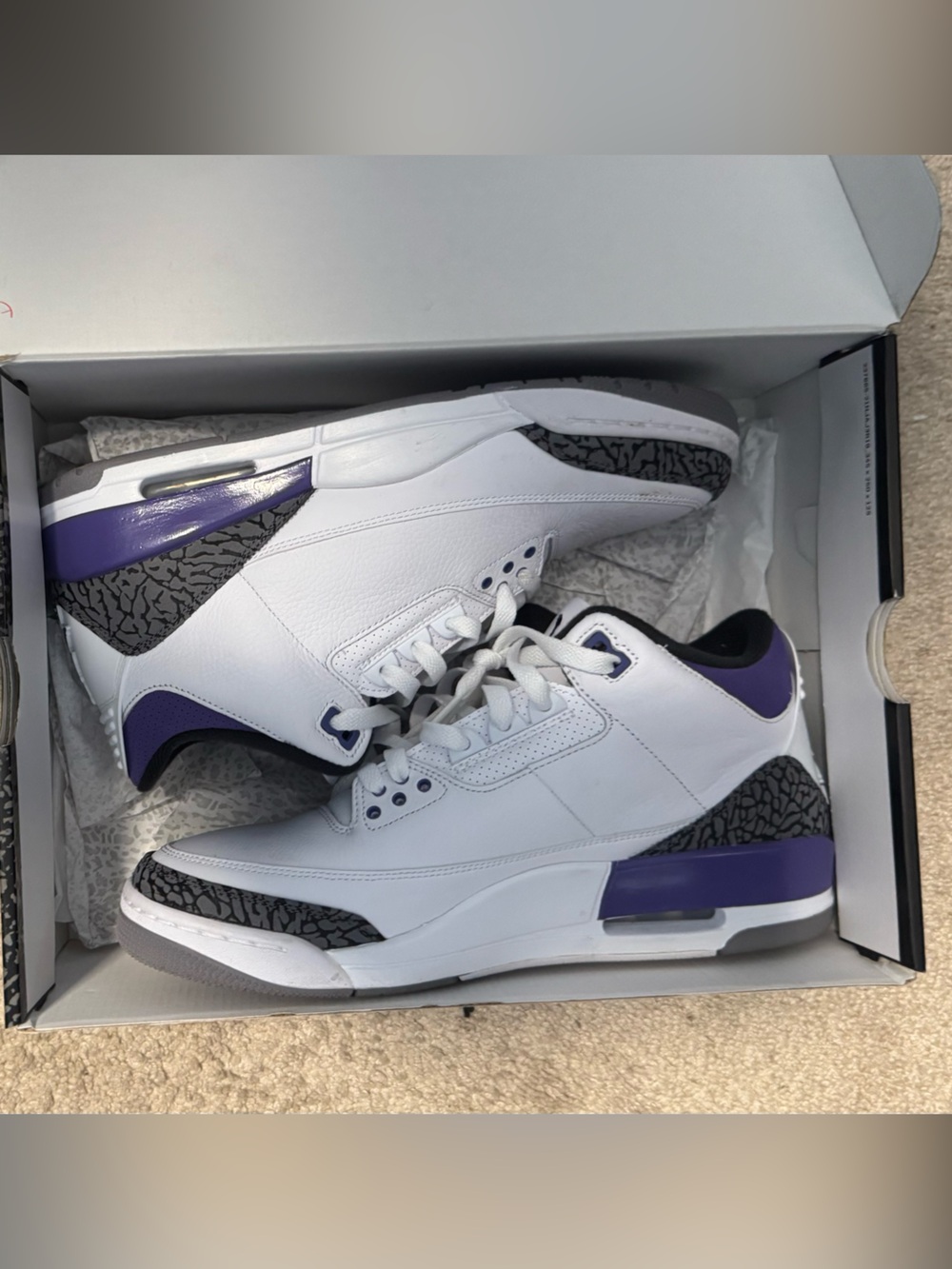 Jordan 3 Retro (Dark Iris) size 12